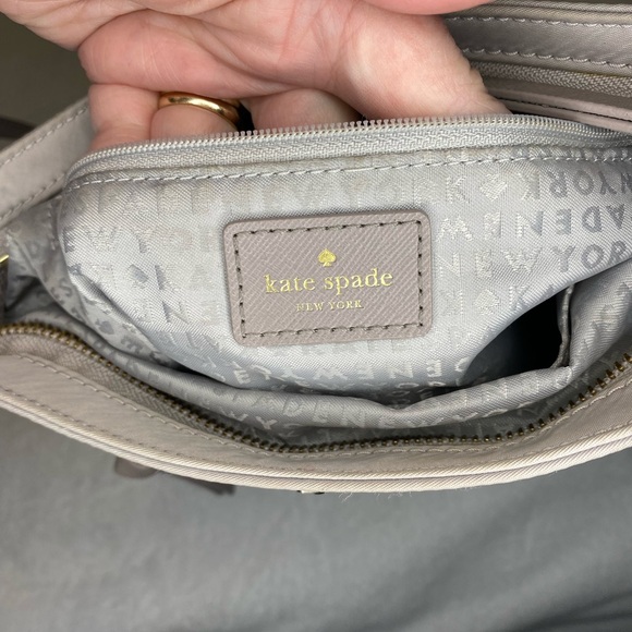 Kate Spade Nylon Crossbody Beige Taupe callouts listed - Picture 6 of 14